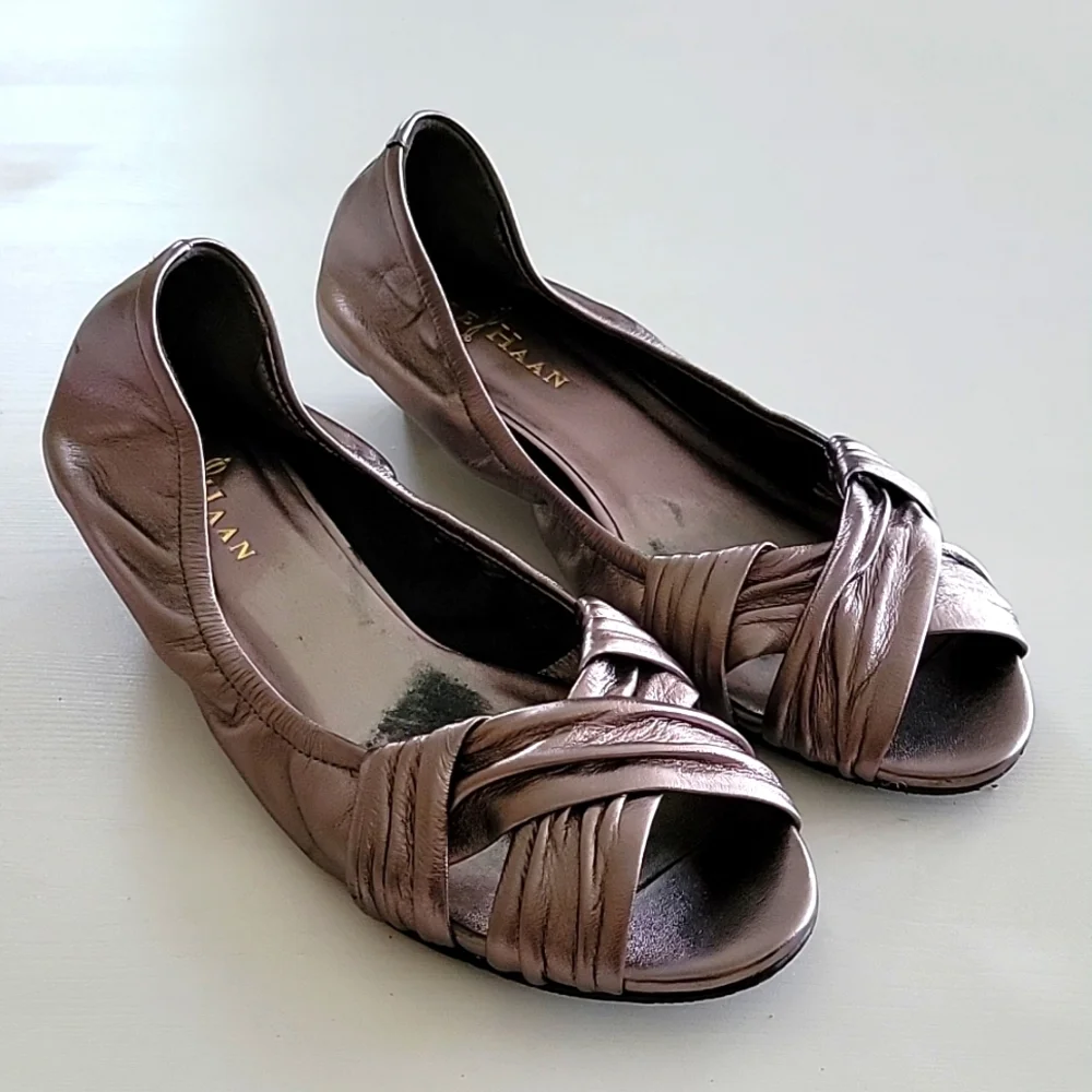 COLE‎ HAAN Natalie Peep-Toe Wedges Nike Air 5.5N